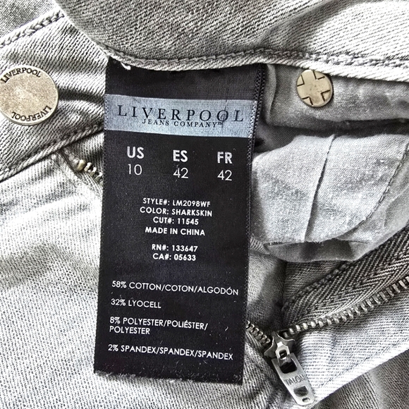 Liverpool Los Angeles Grey Skinny Jeans Size 10 - Picture 6 of 11